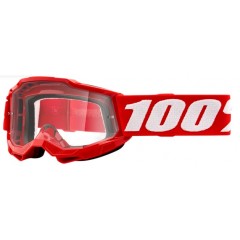 100% ACCURI 2 OTROŠKA MOTOKROS PROZORNA OČALA NEON RED